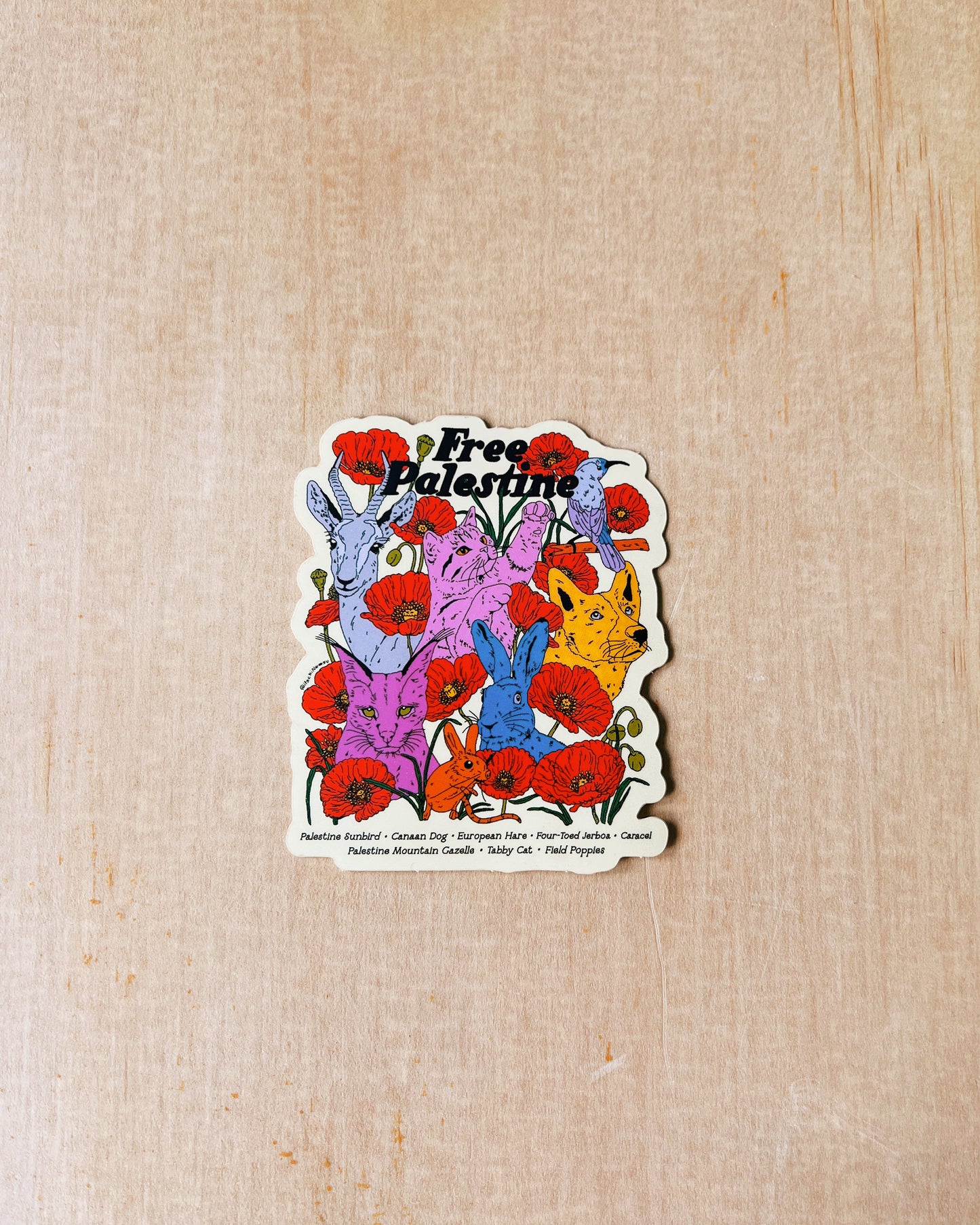 Free Palestine Animals & Plants Sticker