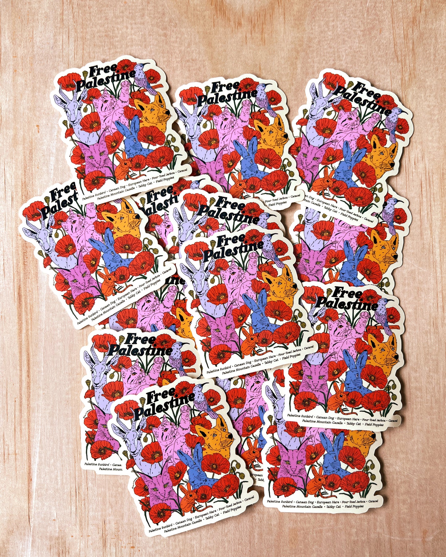 Free Palestine Animals & Plants Sticker