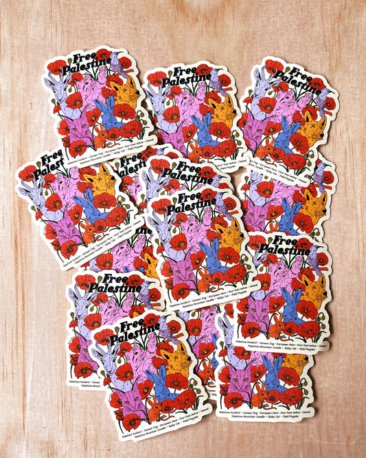 Free Palestine Animals & Plants Sticker
