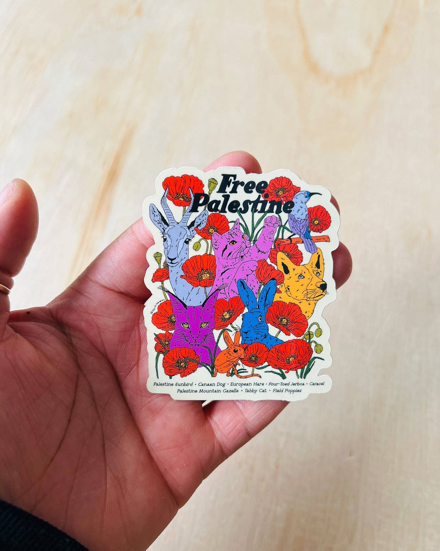 Free Palestine Animals & Plants Sticker