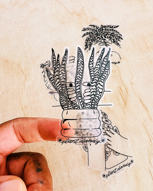 Snake Plant Dandy Clear Sticker