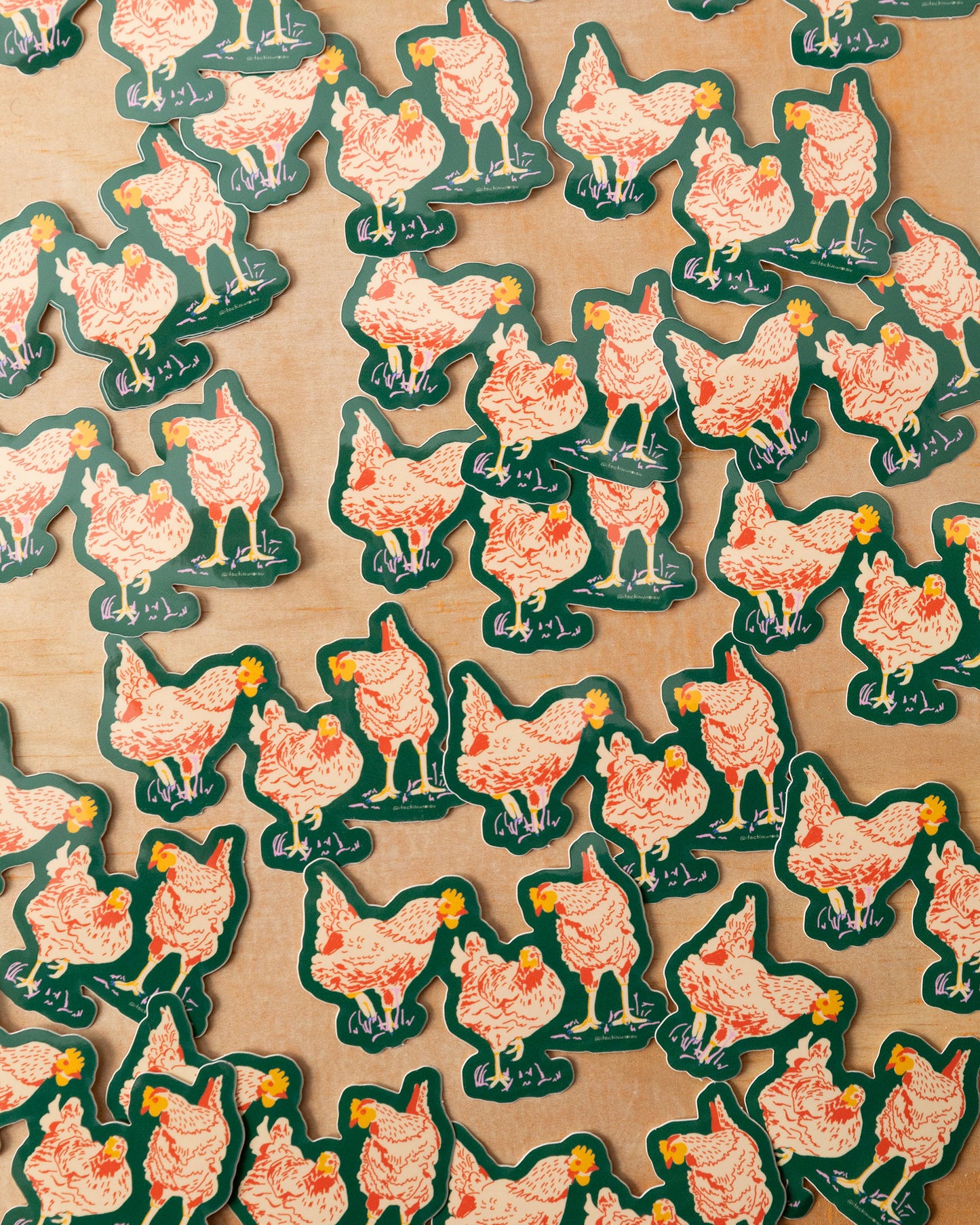Three Chickens Sticker
