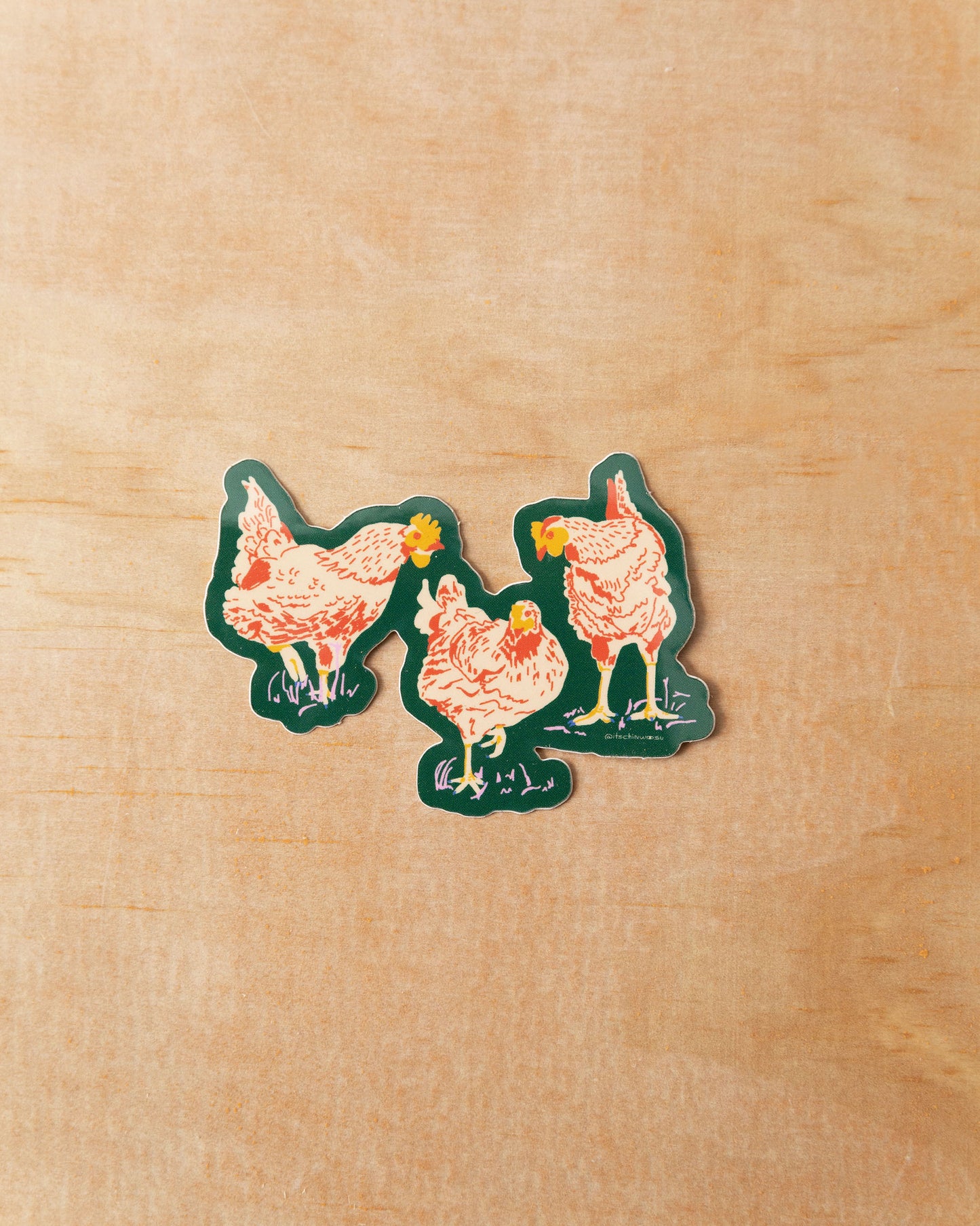 Three Chickens Sticker
