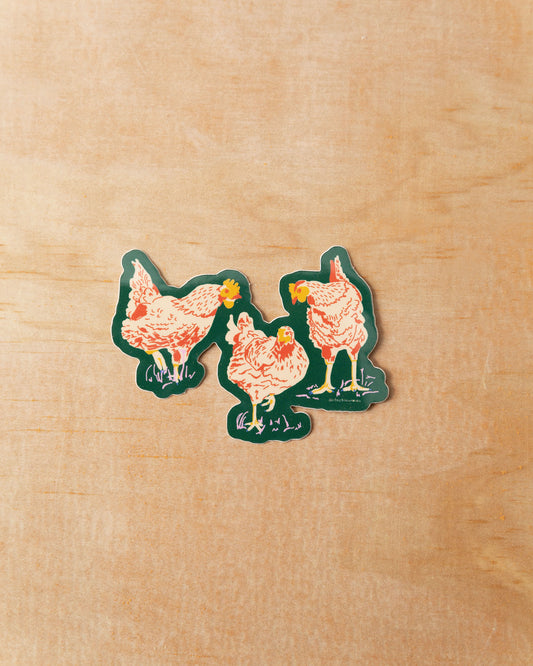 Three Chickens Sticker