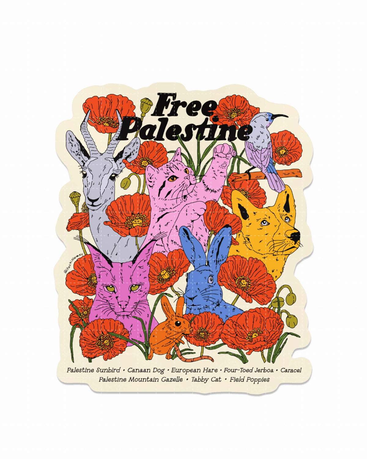 Free Palestine Animals & Plants Sticker