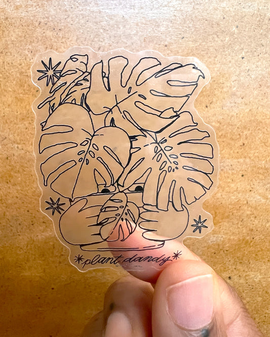 Monstera Plant Dandy Clear Sticker