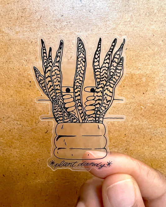 Snake Plant Dandy Clear Sticker
