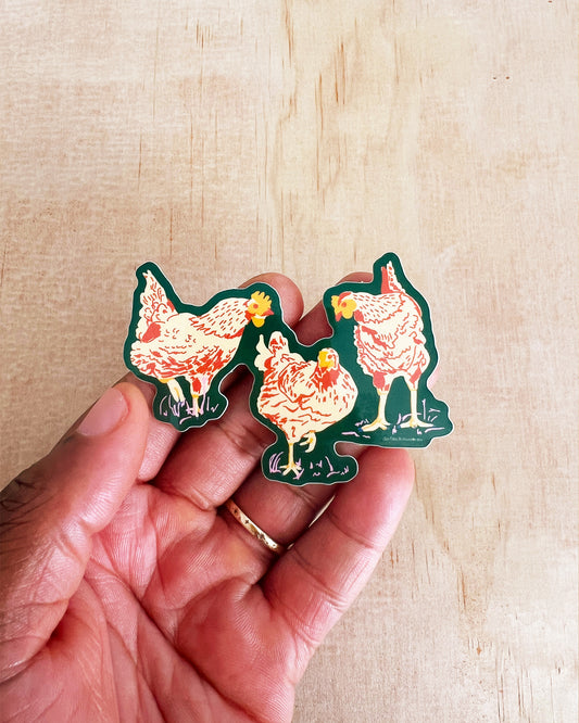 Three Chickens Sticker